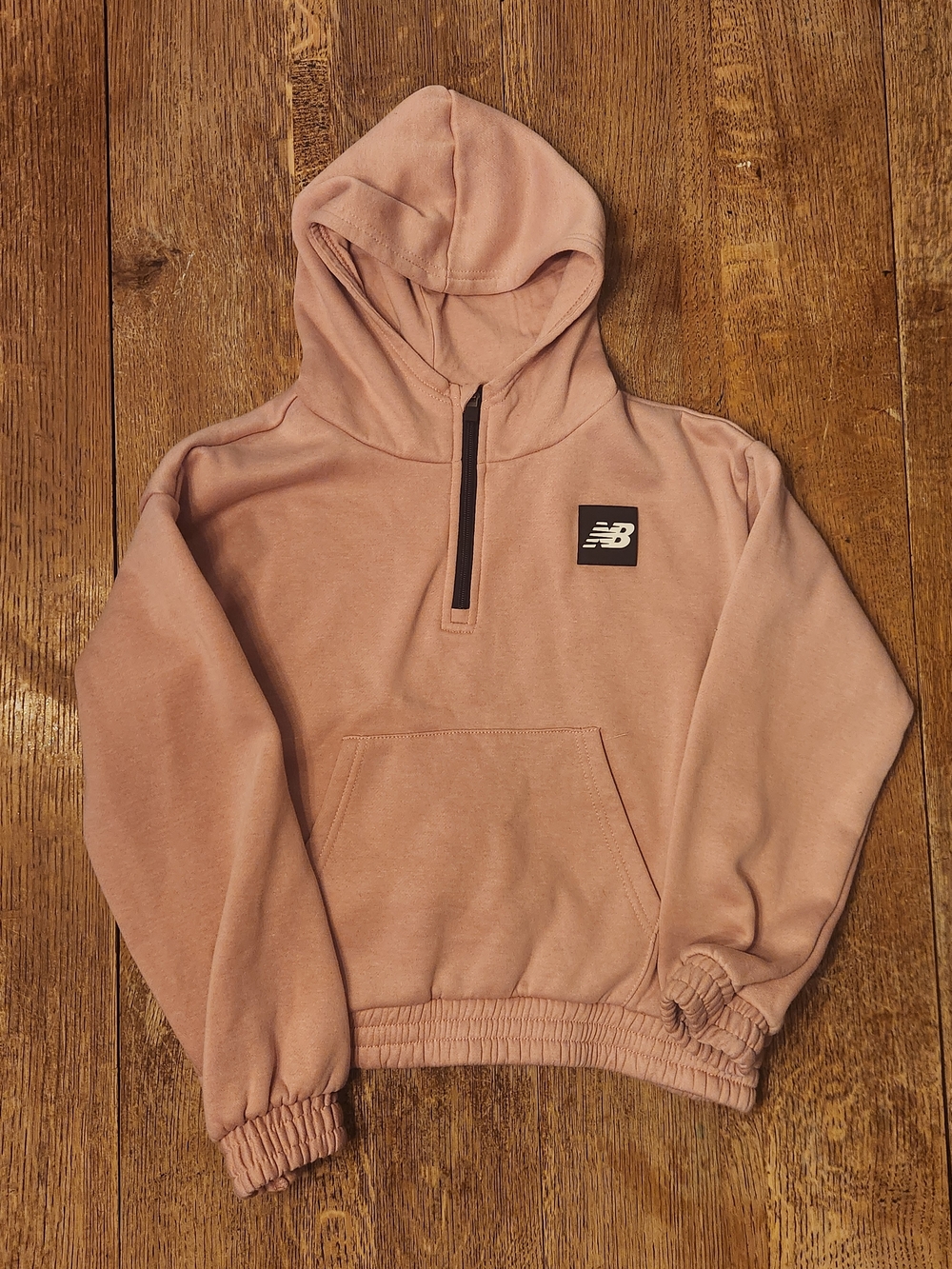 New Balance Girl's Quarter-Zip Hoodie Sweater in Dusty Rose